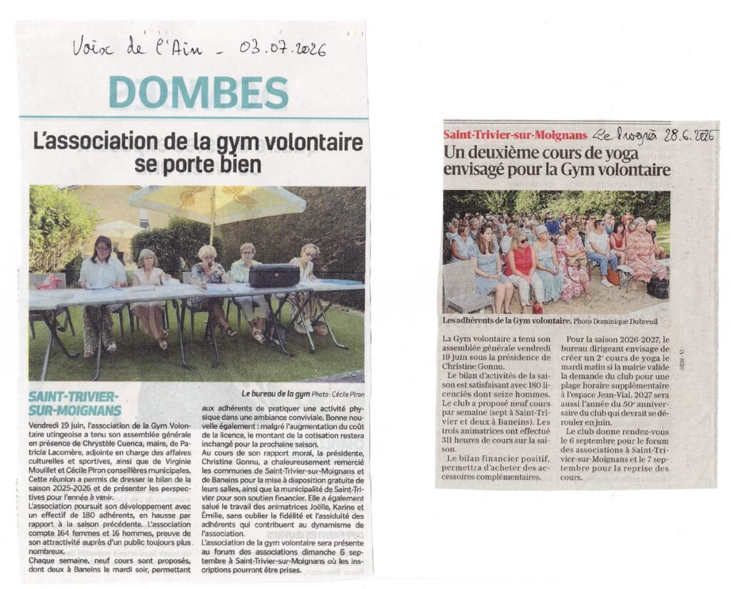Articles presse 2026